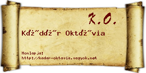 Kádár Oktávia névjegykártya